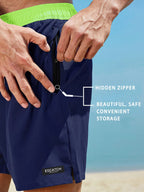 Sammy Jackson Dylan Men Quick Dry Compression Swim Trunks With Zip Pockets