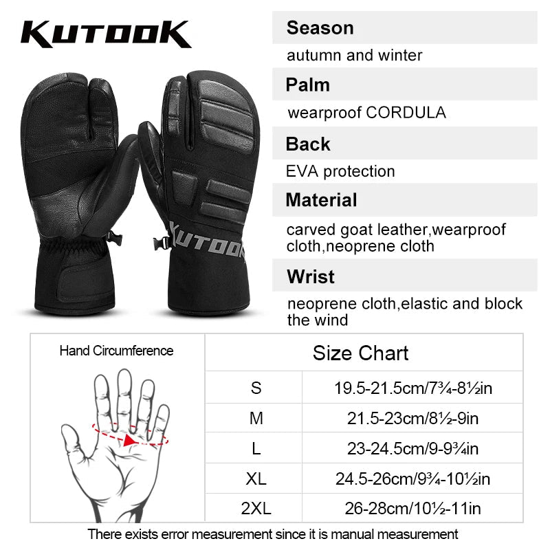 Sammy Jackson Thermal Ski Mittens Windproof Water Resistant Gloves