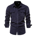 Sammy Jackson Classic Casual Corduroy Pure Cotton Button Shirt