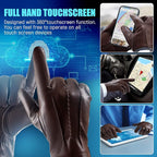 Julien Mens Touchscreen Leather Winter Gloves With Cashmere Lining