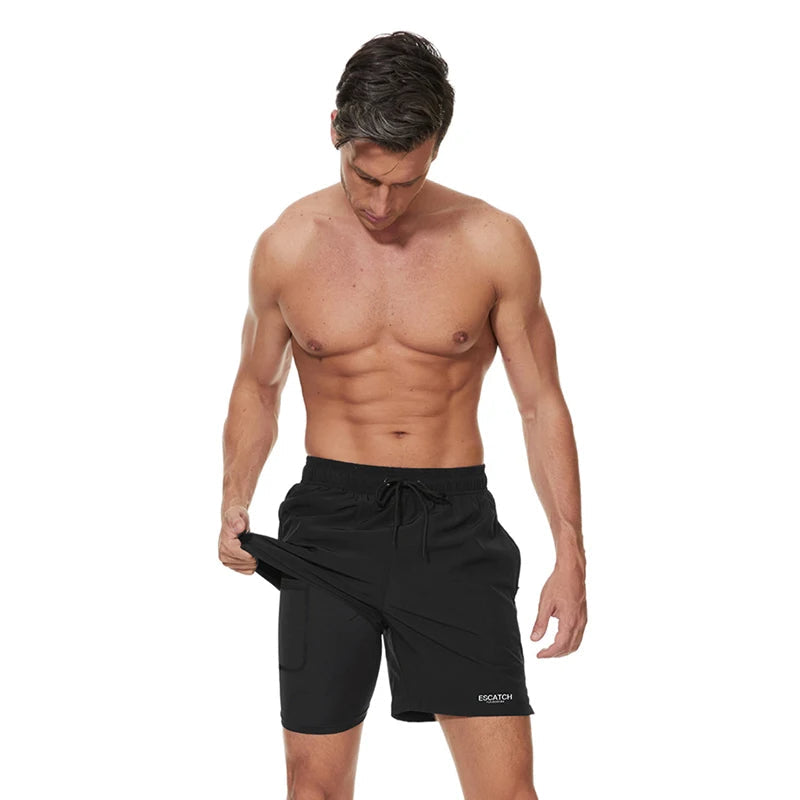 Sammy Jackson Dylan Men Quick Dry Compression Swim Trunks With Zip Pockets