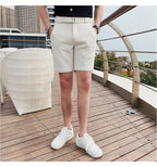 Sammy Jackson Quinten Slim Fit Men's Plaid Knee Length Shorts With Belt