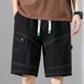 Men's Cargo Shorts With Contrast Stitching And Utility Pockets