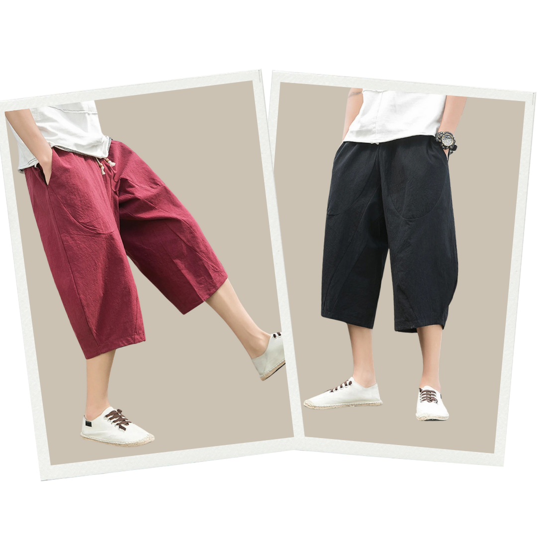 Sammy Jackson Declan Men Linen Three Quarter Breathable Pants