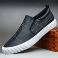 ApexStep Men's Leather Slip On Loafers With Contrast Stitching And Elastic Panels