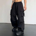 Men's Heavy Duty Multi Pocket Cargo Pants With Durable Fabric And Relaxed Fit