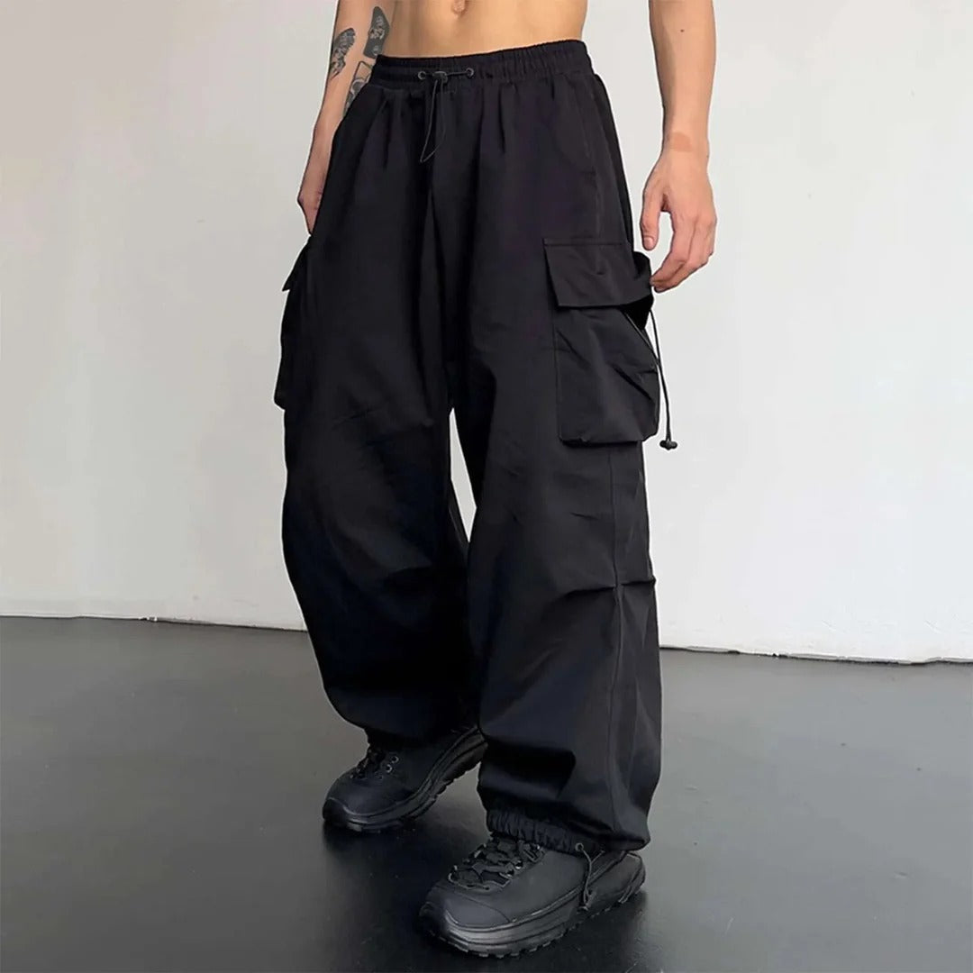 Men's Heavy Duty Multi Pocket Cargo Pants With Durable Fabric And Relaxed Fit