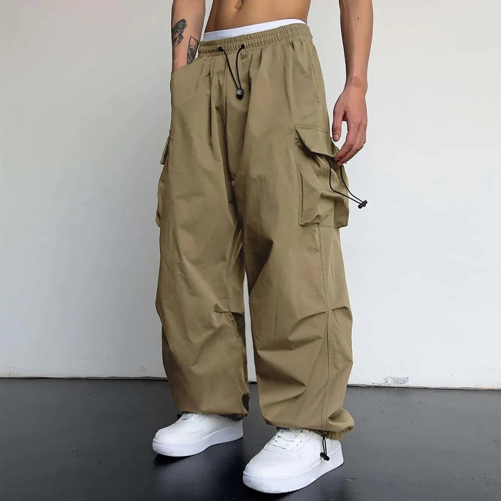 Men's Heavy Duty Multi Pocket Cargo Pants With Durable Fabric And Relaxed Fit
