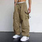 Men's Heavy Duty Multi Pocket Cargo Pants With Durable Fabric And Relaxed Fit
