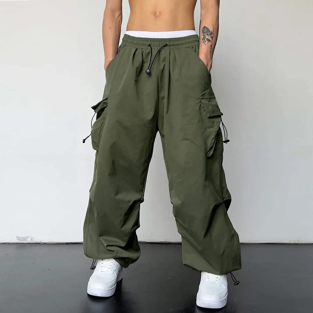 Men's Heavy Duty Multi Pocket Cargo Pants With Durable Fabric And Relaxed Fit