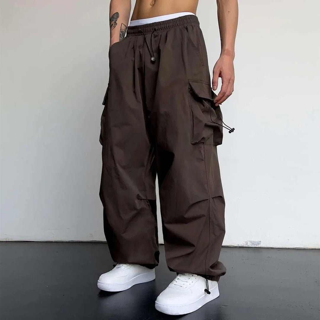 Men's Heavy Duty Multi Pocket Cargo Pants With Durable Fabric And Relaxed Fit