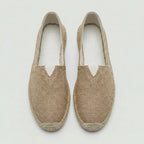 Men's Linen Espadrilles With Breathable Woven Upper And Jute Rope Sole