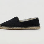 Men's Linen Espadrilles With Breathable Woven Upper And Jute Rope Sole