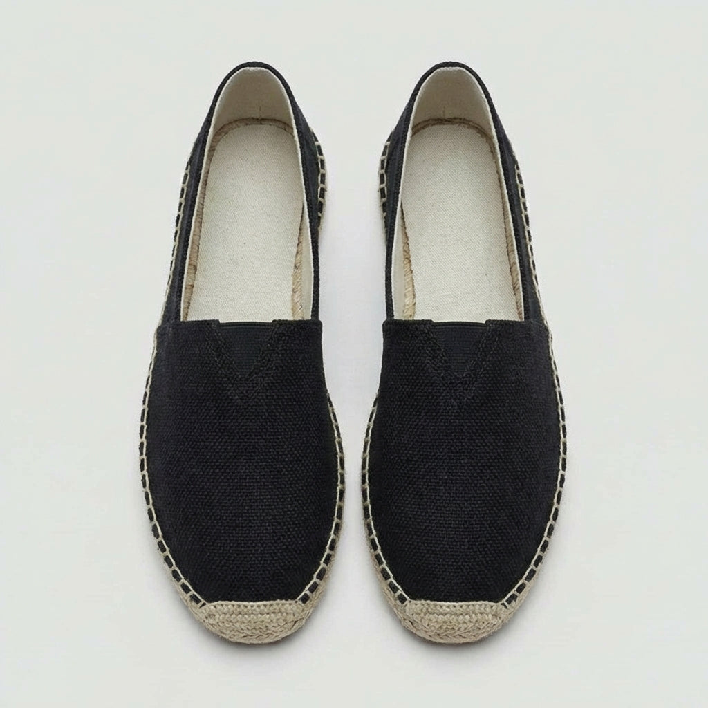 Men's Linen Espadrilles With Breathable Woven Upper And Jute Rope Sole