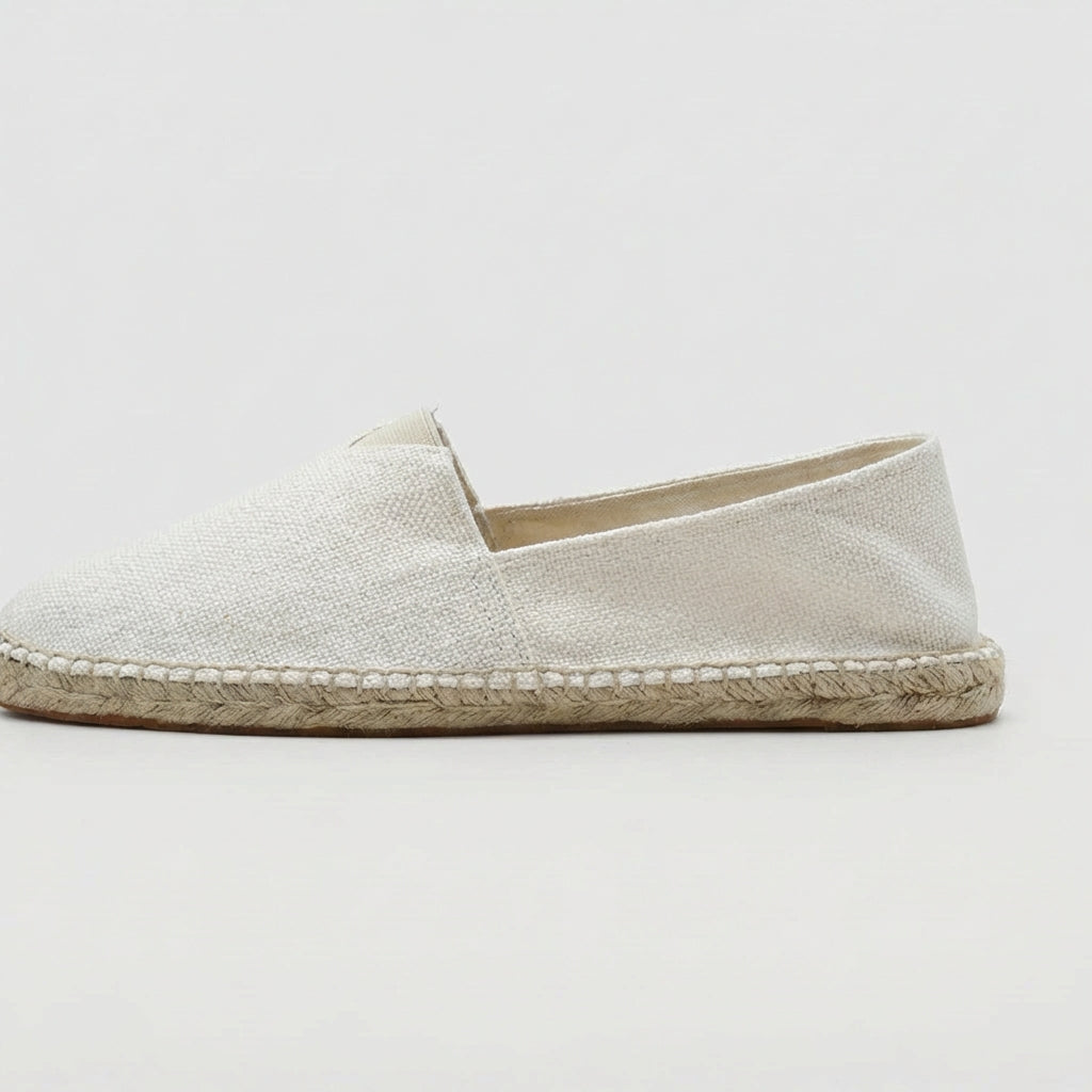 Men's Linen Espadrilles With Breathable Woven Upper And Jute Rope Sole