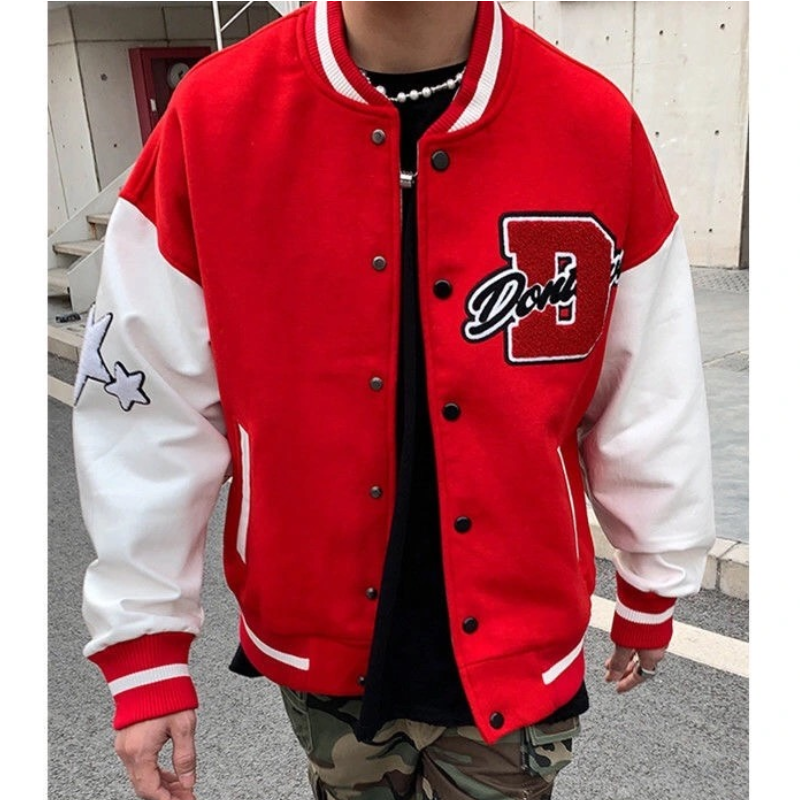 Sammy Jackson Men American Style Baseball Jacket With Warm Lining