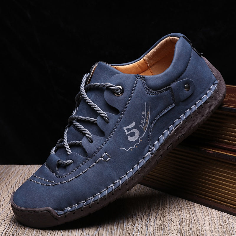 Premium Men's Hand Stitched Leather Orthopedic Walking Sneakers