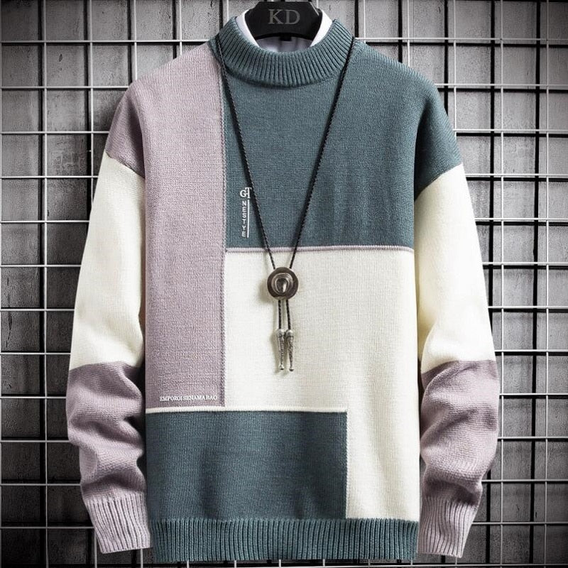 Sammy Jackson Unisex Patchwork Pullover Warm Winter Sweater