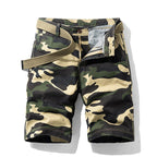 Sammy Jackson Men Camouflage Cotton Shorts With Belt And Zipper