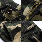 Sammy Jackson Men Camouflage Cotton Shorts With Belt And Zipper
