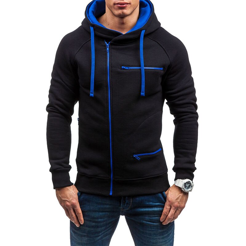 Sammy Jackson Mens Casual Full Zip Hoodie With Twin Pockets And Hem