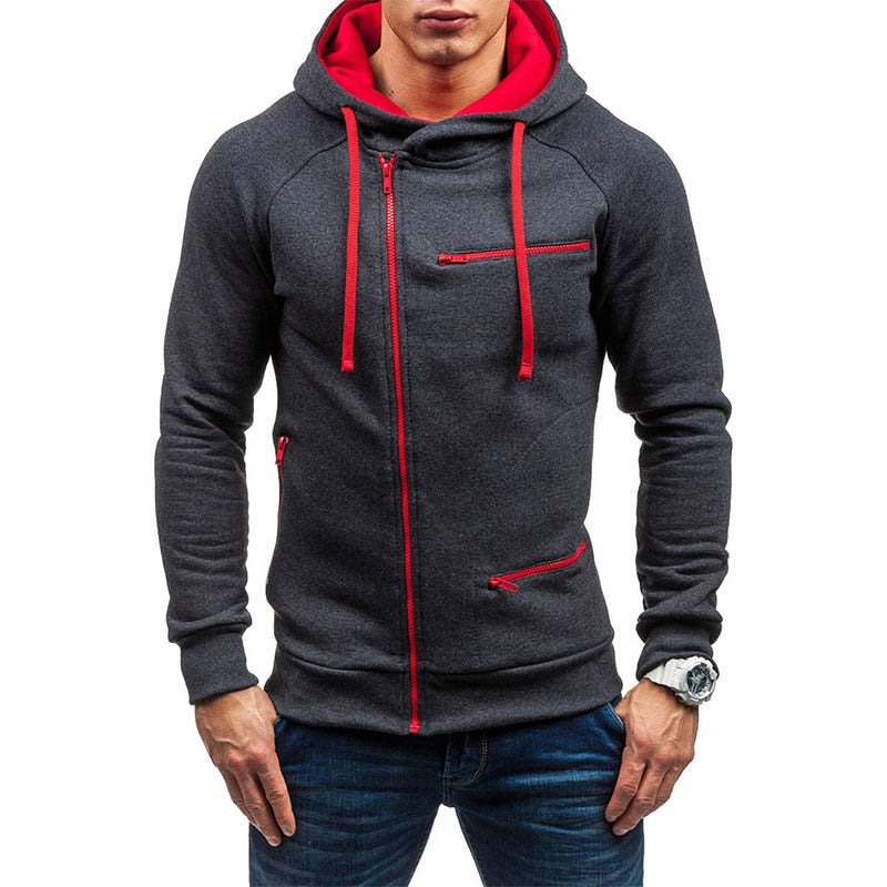 Sammy Jackson Mens Casual Full Zip Hoodie With Twin Pockets And Hem