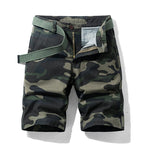 Sammy Jackson Men Camouflage Cotton Shorts With Belt And Zipper