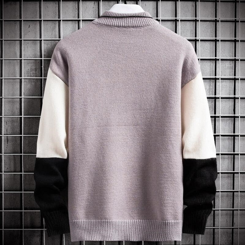 Sammy Jackson Unisex Patchwork Pullover Warm Winter Sweater