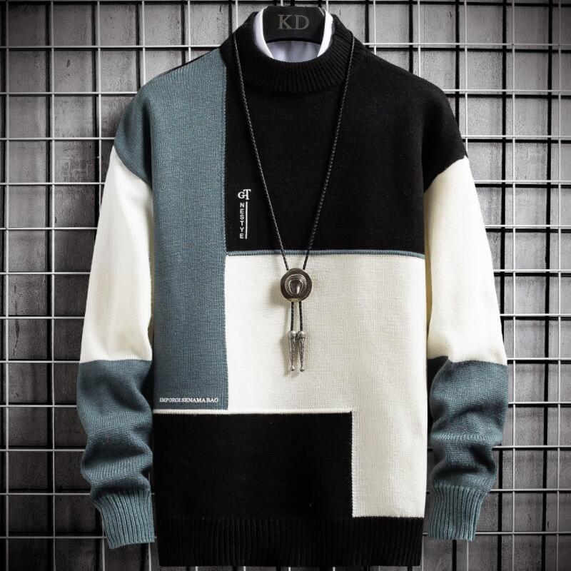 Sammy Jackson Unisex Patchwork Pullover Warm Winter Sweater