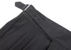 Men's Adjustable High Waisted Double Buckle Pleated Formal Trousers