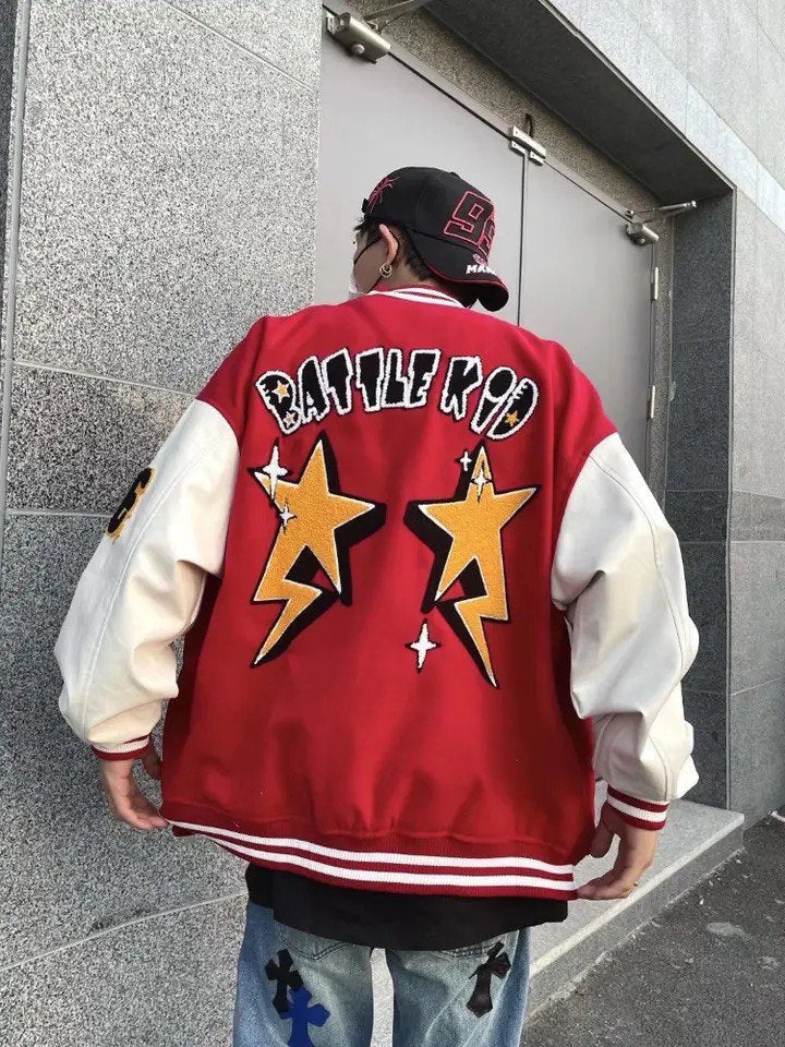Sammy Jackson Men American Style Baseball Jacket With Warm Lining