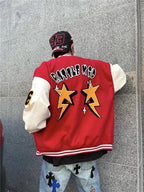 Sammy Jackson Men American Style Baseball Jacket With Warm Lining