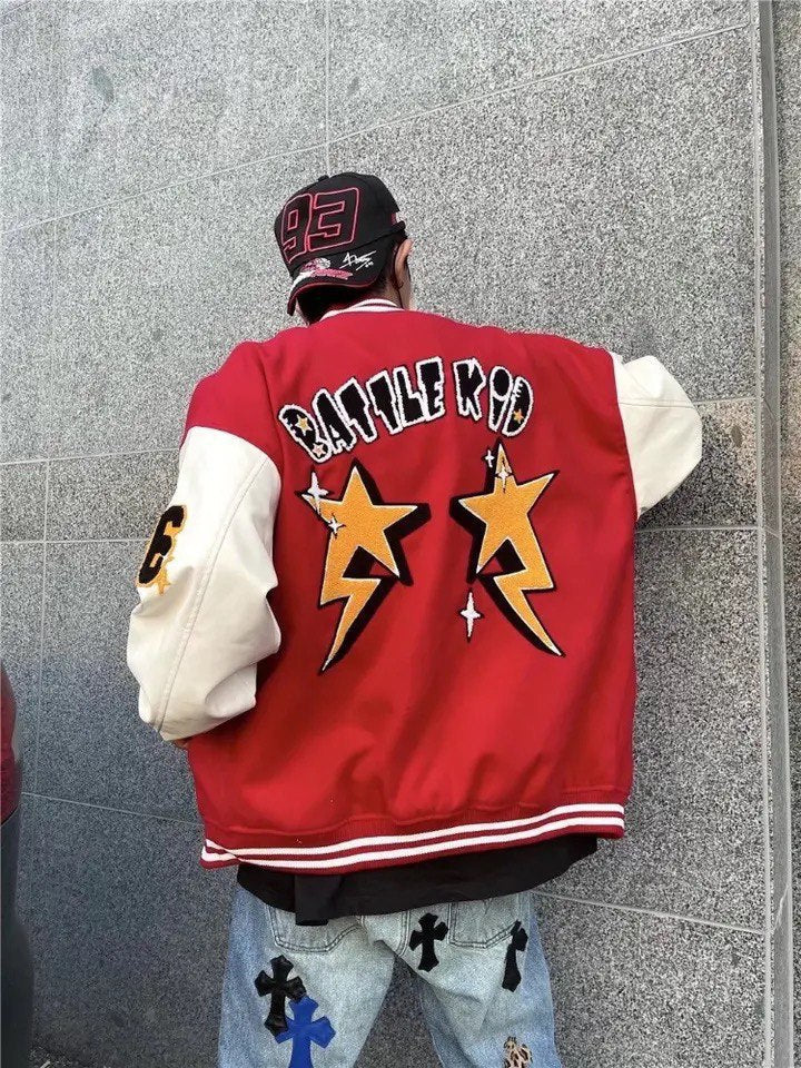 Sammy Jackson Men American Style Baseball Jacket With Warm Lining