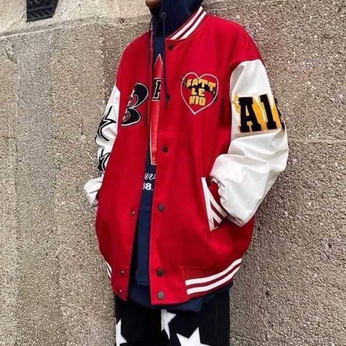 Sammy Jackson Men American Style Baseball Jacket With Warm Lining