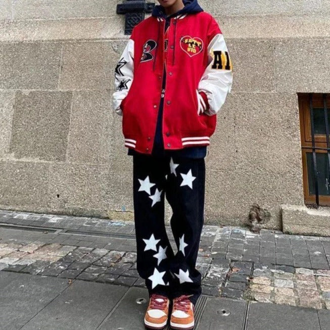 Sammy Jackson Men American Style Baseball Jacket With Warm Lining