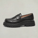Men's Patent Leather Penny Loafers Platform Sole Chunky Lug Design