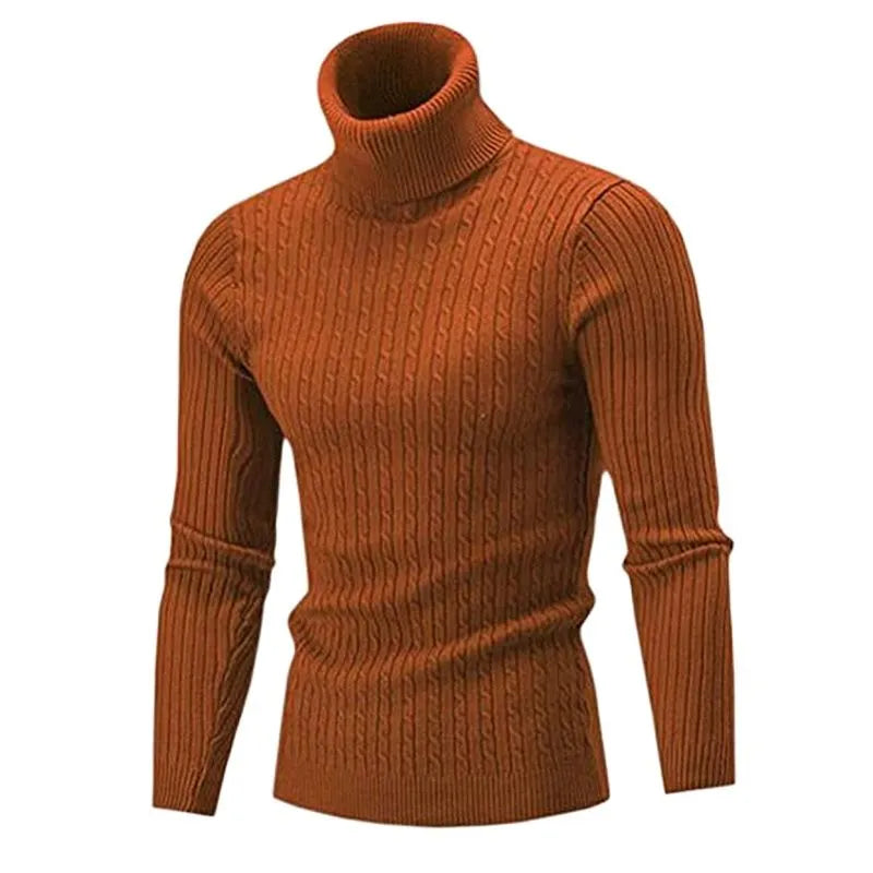 Sammy Jackson Slim Fit Casual Knit Turtleneck Pullover Sweater