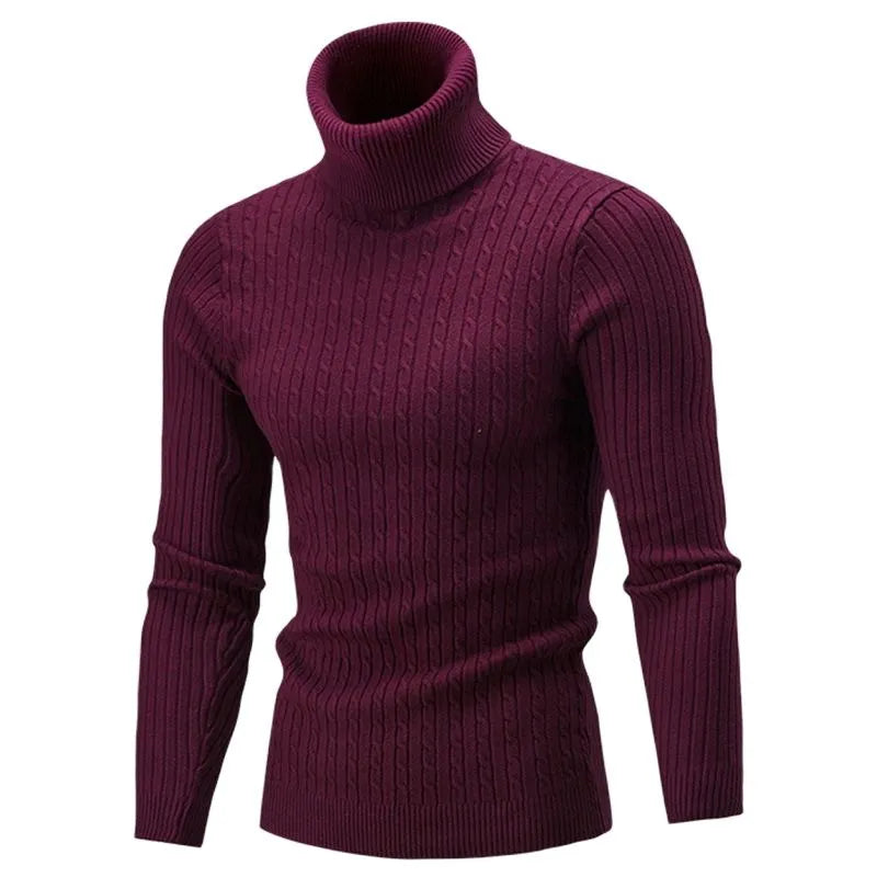Sammy Jackson Slim Fit Casual Knit Turtleneck Pullover Sweater