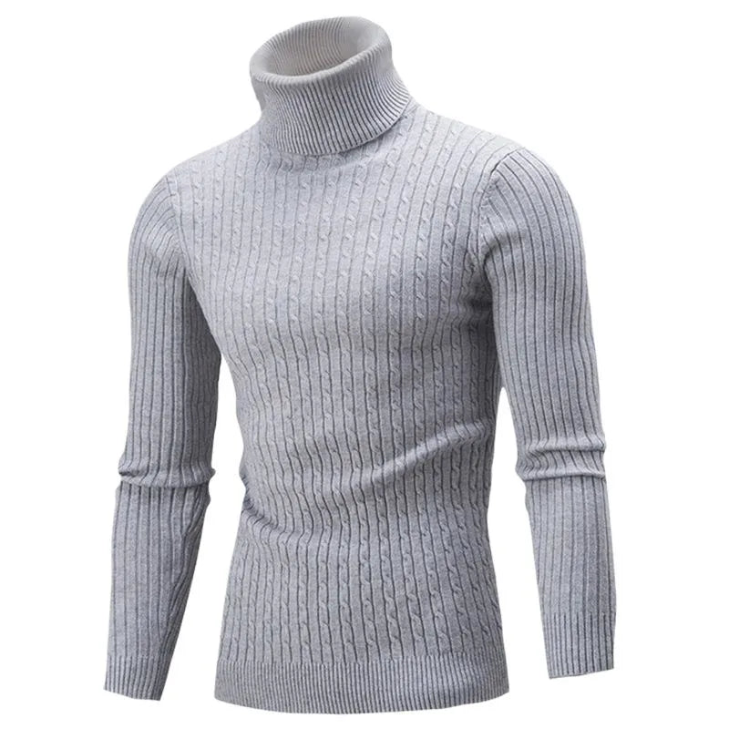 Sammy Jackson Slim Fit Casual Knit Turtleneck Pullover Sweater