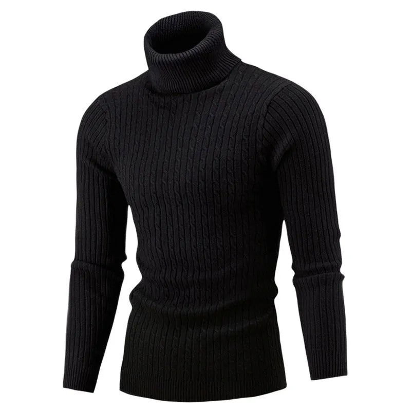 Sammy Jackson Slim Fit Casual Knit Turtleneck Pullover Sweater