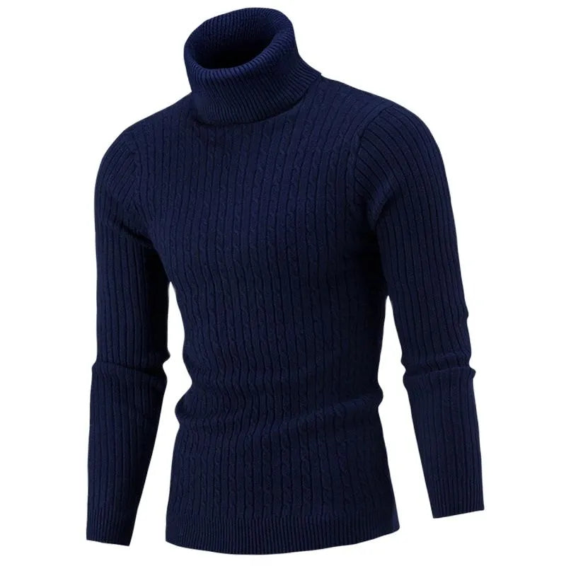 Sammy Jackson Slim Fit Casual Knit Turtleneck Pullover Sweater