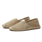 Men's Linen Espadrilles With Breathable Woven Upper And Jute Rope Sole