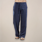 UrbanThreads Men Relaxed Fit Linen Blend Breathable Summer Pants