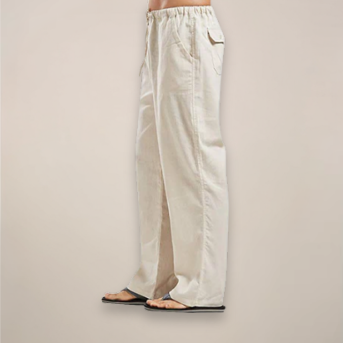 UrbanThreads Men Relaxed Fit Linen Blend Breathable Summer Pants