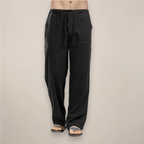 UrbanThreads Men Relaxed Fit Linen Blend Breathable Summer Pants