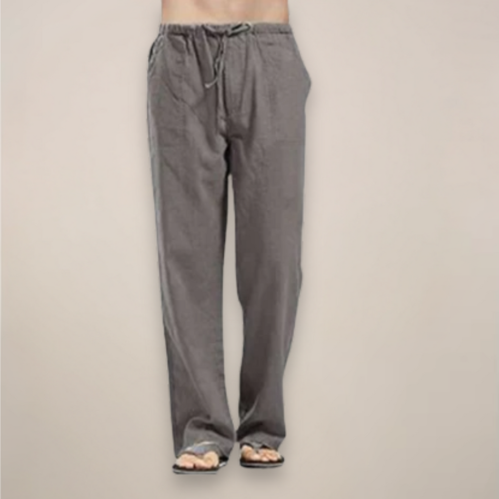 UrbanThreads Men Relaxed Fit Linen Blend Breathable Summer Pants