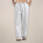 UrbanThreads Men Relaxed Fit Linen Blend Breathable Summer Pants