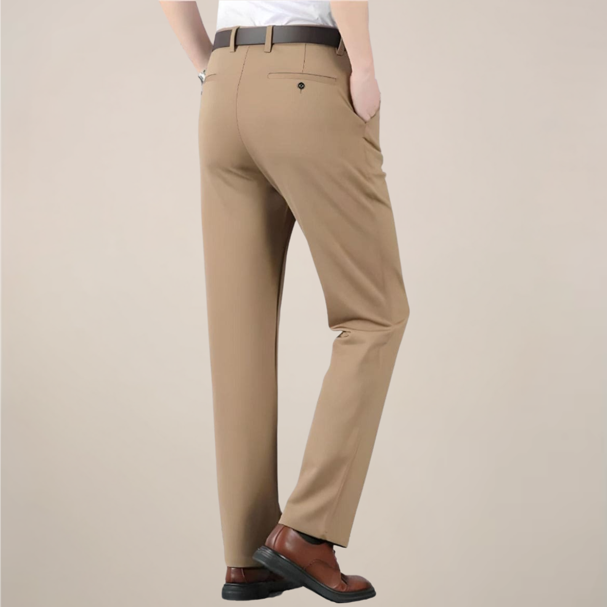 Men's Tailored Slim Fit Trousers With A Flexible Stretch Waistband