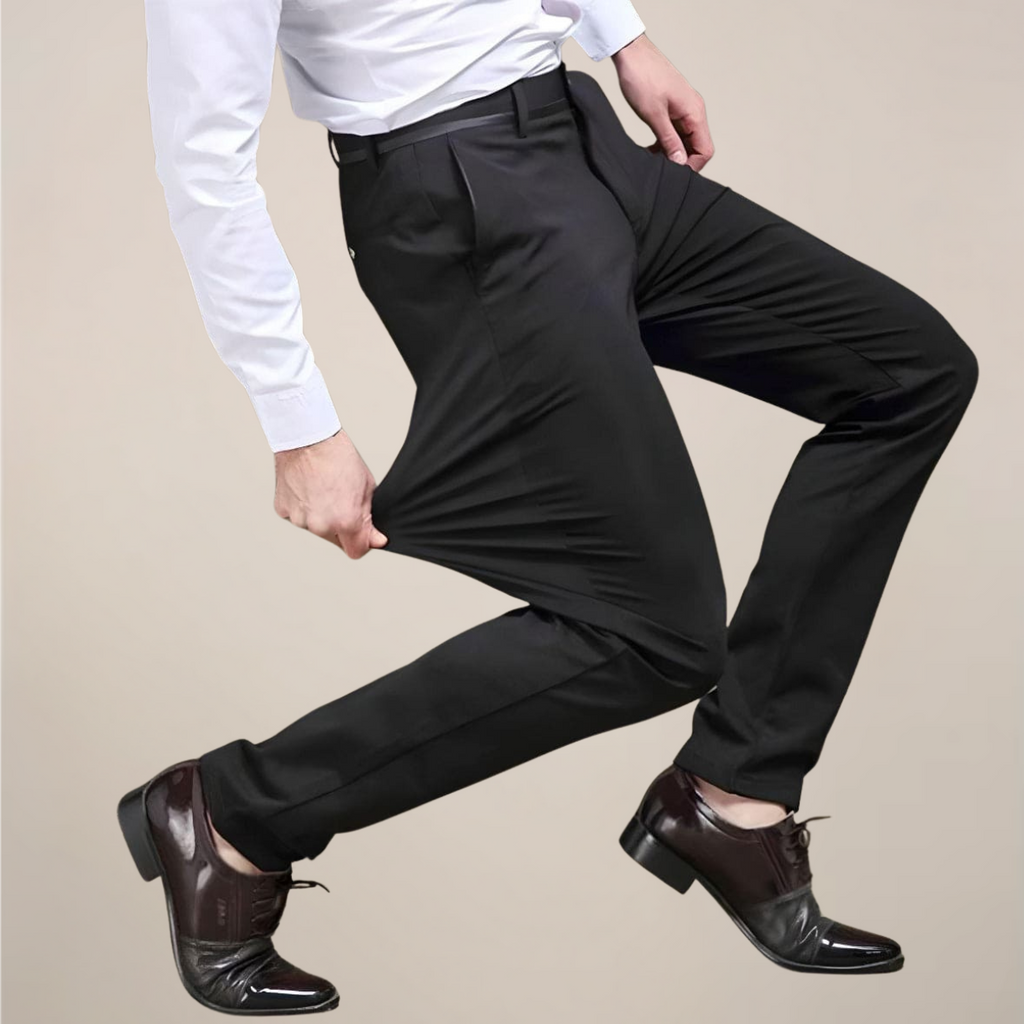 Men's Tailored Slim Fit Trousers With A Flexible Stretch Waistband