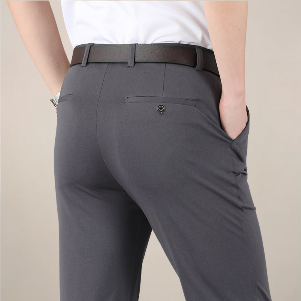 Men's Tailored Slim Fit Trousers With A Flexible Stretch Waistband